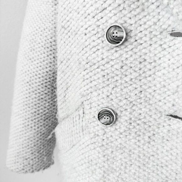 Mango Gray Double Breasted Wool Oversized Short Peacoat Jacket Size XS - Picture 5 of 6